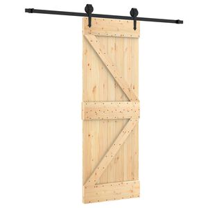 vidaXL Ușă glisantă Natural și Negru 70 x 210 cm Lemn de Pin Solid