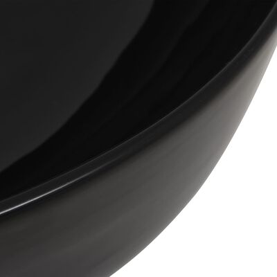 vidaXL Chiuvetă din ceramică, rotundă, 41,5 x 13,5 cm, negru