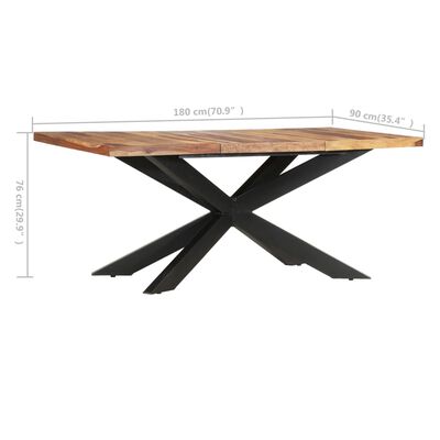 vidaXL Masă de bucătărie, 180x90x76 cm, lemn masiv de sheesham