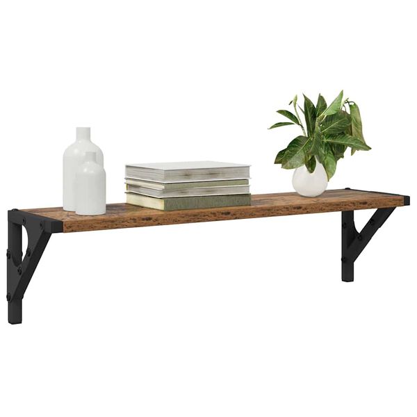 vidaXL Șemele de perete cu raft 2 pcs Lemn Vechi 60 x 15 x 15,5 cm