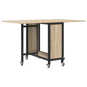 vidaXL Masă de dining pliabilă cu rotițe 130 x 80 x 76,5 cm otel PB