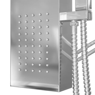 vidaXL Sistem panou de duș, pătrat, oțel inoxidabil