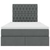 vidaXL Pat cu saltea și spațiu de depozitare Gri &icirc;nchis 120 x 190 cm