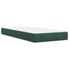 vidaXL Pat box spring cu saltea, verde &icirc;nchis, 90x190 cm, catifea