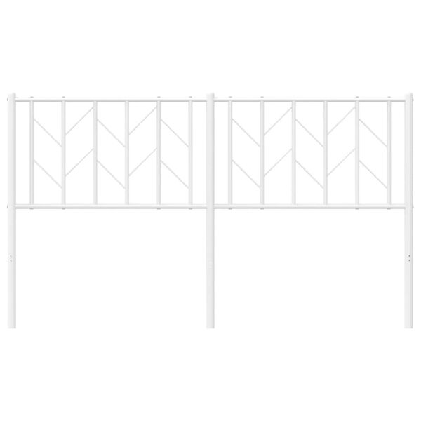 vidaXL Tăblie de pat de schimb metalică, alb, 150 cm