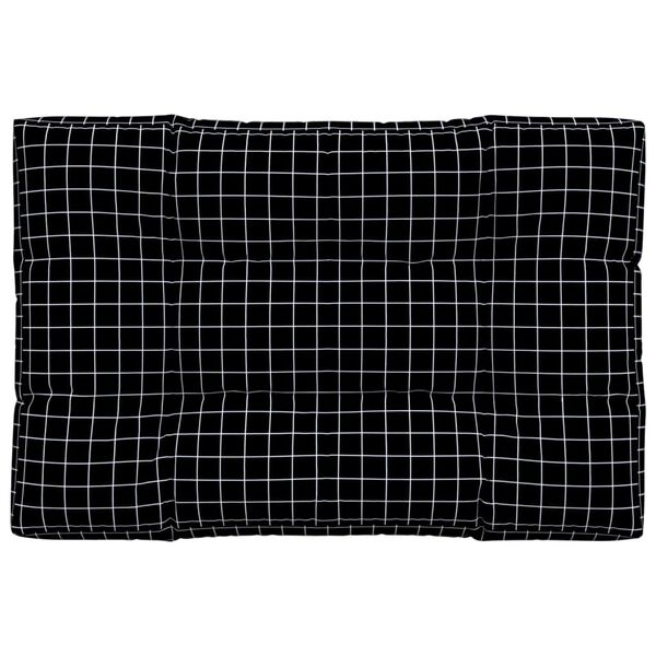 vidaXL Pernă de paleți, negru carouri, 120x80x12 cm, textil
