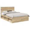vidaXL Cadru de pat Stejar Sonoma 150 x 200 cm Lemn de pin masiv