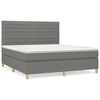 vidaXL Pat continental cu saltea, gri &icirc;nchis, 160x200 cm, țesătură