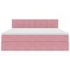 vidaXL Pat cu storage cu saltea cu headboard Roz 180 x 200 cm Catifea