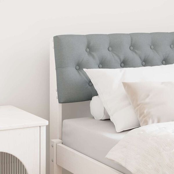 vidaXL Tăblie tapițată Gri deschis 80 cm Lemn de pin masiv