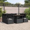 vidaXL Set de canapele pentru grădină 7 pcs Negru Rattan poli