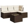 vidaXL Set canapele de grădină cu perne, 5 piese, maro, poliratan