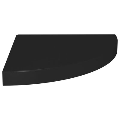 vidaXL Raft colțar de perete, negru, 35 x 35 x 3,8 cm, MDF