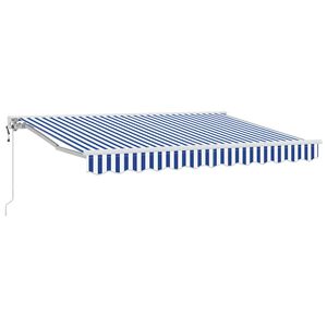 vidaXL Cortina Retractabilă Albastru și Alb 250 x 200 cm
