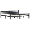 vidaXL Cadru de pat, gri &icirc;nchis, 200x200 cm, lemn masiv de pin
