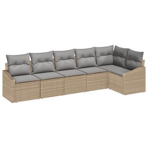 vidaXL Set de canapele pentru grădină 6 buc. Beige și gri deschis