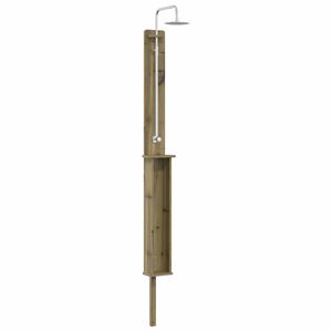 vidaXL Duș exterior 246 cm Lemn de pin impregnat și oțel inoxidabil