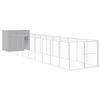 vidaXL Cușcă c&acirc;ine & țarc gri deschis 214x1069x181 cm oțel galvanizat