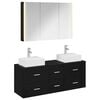 vidaXL Set de mobilier pentru baie 4 pcs Stejar Negru