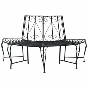 vidaXL Bancă cu arbori 4-Număr de locuri 160 x 80 x 89 cm Oțel Negru