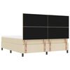 vidaXL Pat cu arcuri cu saltea cu headboard Crem 180 x 200 cm țesătură