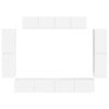 vidaXL Cabinet TV 8 pcs Alb lucios