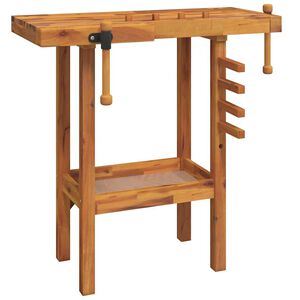 vidaXL Banc de lucru cu menghine, 92x48x83 cm, lemn masiv de acacia