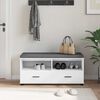 vidaXL Bancă pentru hol cu pernă cu sertar Alb 100 x 38 x 46 cm