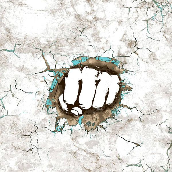 Noordwand Tapet "Friends & Coffee Concrete Boxing Fist&rdquo;, gri și alb