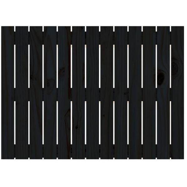 vidaXL Tăblie de pat pentru perete, negru, 82,5x3x60cm, lemn masiv pin