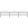 vidaXL Gard de grădină cu v&acirc;rf tip suliță din oțel 504x125 cm, negru
