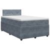 vidaXL Pat boxspring cu saltea Gri &icirc;nchis 120 x 200 cm Catifea