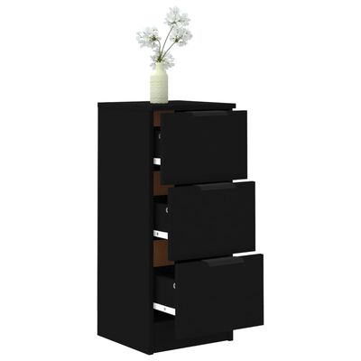 vidaXL Servantă, negru, 30x30x70 cm, lemn prelucrat