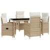 vidaXL Set dining pentru exterior 5 pcs Bej și alb crem