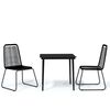 vidaXL Set de mobilier pentru grădină, 3 piese, negru