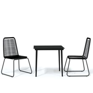 vidaXL Set de mobilier pentru grădină, 3 piese, negru