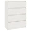 vidaXL Dulap lateral, alb, 60x36x84 cm, lemn masiv de pin