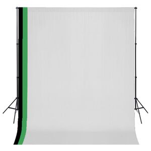 vidaXL Set studio foto cu 3 fundaluri de bumbac, cadru reglabil, 3x3 m