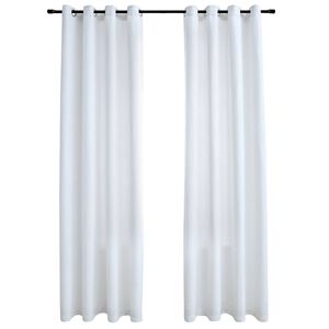 vidaXL Draperii opace cu inele metalice 2 buc. alb-ivoriu 140x225 cm