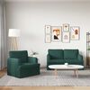 vidaXL Canapea 2 pcs Verde &icirc;nchis 144 x 80 x 85 cm țesătură