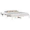 vidaXL Cadru de pat Alb 200 x 200 cm Lemn de pin masiv