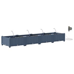 vidaXL Vază pentru Grădină 4 buc. Gri 160 x 40 x 22 cm PP