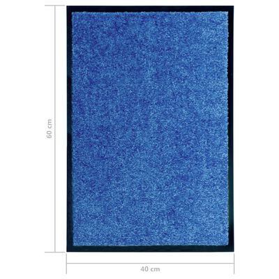 vidaXL Covoraș de ușă lavabil, albastru, 40 x 60 cm