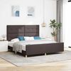 vidaXL Cadru de pat cu headboard Maro &icirc;nchis 180 x 200 cm țesătură