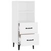 vidaXL Servantă, alb, 34,5x34x90 cm, lemn compozit