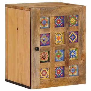 vidaXL Dulap Suspendat pentru Baie cu ușă natural 38 x 33 x 48 cm