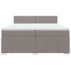 vidaXL Pat box spring cu saltea, gri taupe, 200x200 cm, textil