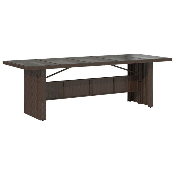 vidaXL Set bistro de grădină cu perne, 11 piese, maro, poliratan