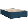 vidaXL Pat box spring cu saltea, albastru, 160x200 cm, catifea