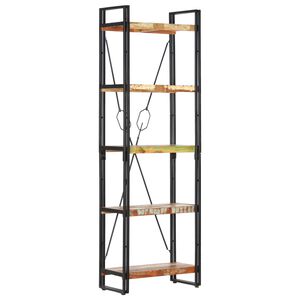 vidaXL Bibliotecă cu 5 rafturi, 60 x 30 x 180 cm, lemn masiv reciclat